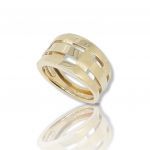 Gold ring k14 with satin gold details (code S207095)